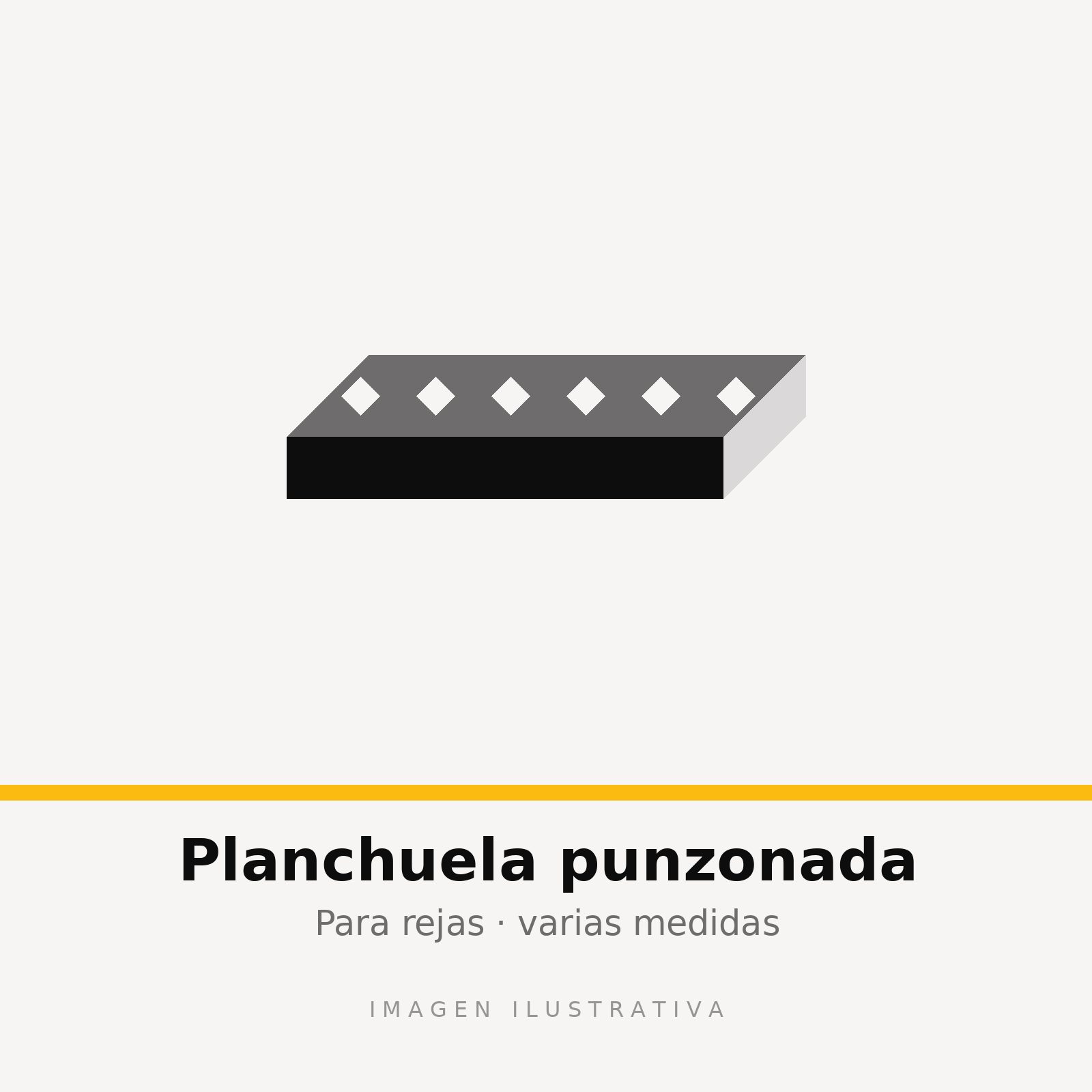 PLA PUN 1 x 3/16 CUA 1/2 (imagen ilustrativa)